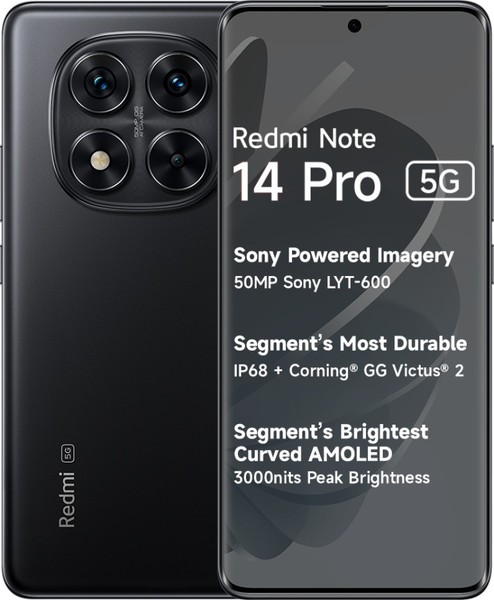 Buy Redmi Note 14 Pro 5G Titan Black (8GB RAM 256GB ROM) on EMI