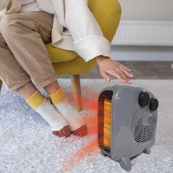 Buy Candes Portable Room Heater for Home | 2 Heat Settings-1000W/2000W | 2400 RPM | Silent Operation | Dual Placement | ISI Certified with 1 Yr Manufacturer warranty | Grey on EMI