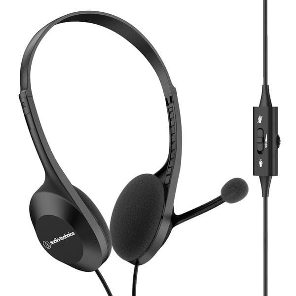 Buy Audio-Technica Wired Headset for Video & Conference Calls, Noise Cancelling Over Ear Headphone with Mic, Volume & Mute Control, USB A to C Adapter for Laptop, Computer & Tablet | ATH-102USB (Black) on EMI