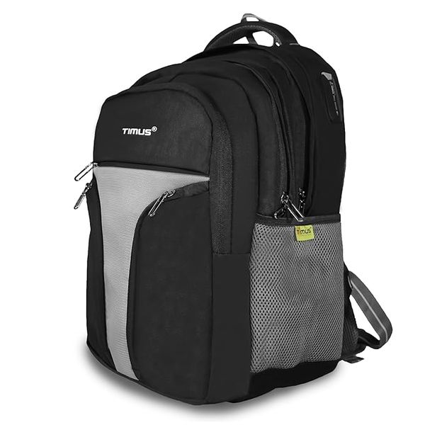 Buy Timus Austria Deluxe Polyester Black Travel Backpack for Men & Women | 30L Multipurpose Bag with Luggage Sleeve, Fits Up to 15.6" Laptop Compartment for College and Daily Use | Ideal Travel Backpack for Men, Women, and Travelling on EMI