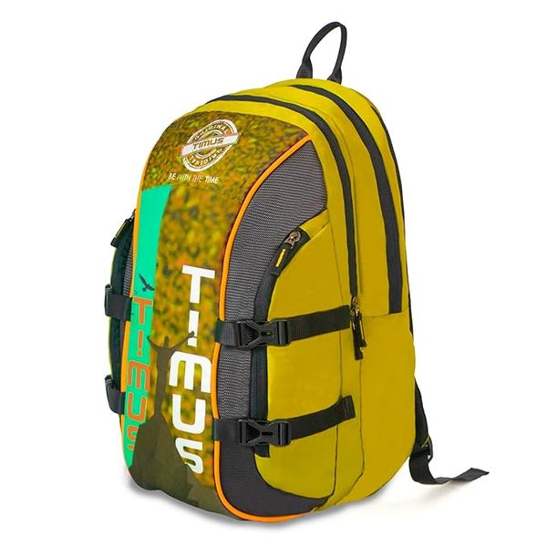Buy Timus Here I Am Yellow Casual Laptop Backpack | High-Grade Polyester Bag for Travelling | Water-Resistant 15.6-Inch Laptop Bagpack for Men | 40L Lightweight Travel Backpack Man with Comfortable Shoulder Straps on EMI