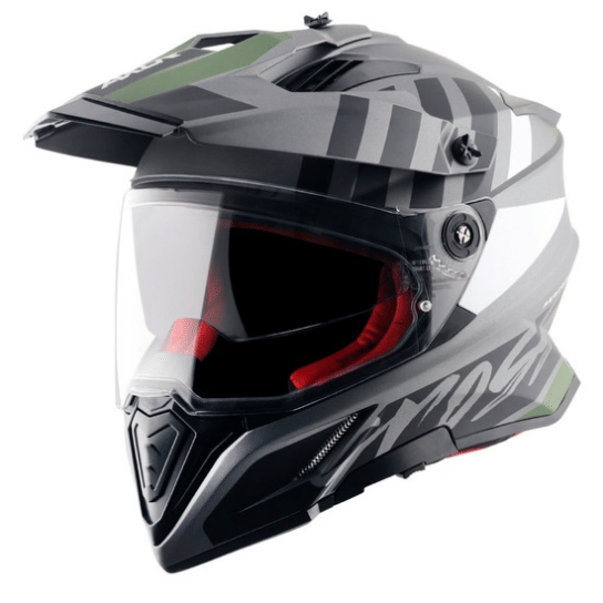 Buy Axor X-Cross Dual Visor Orbit Gloss Helmet, Athena Grey Black (Size - L) on EMI