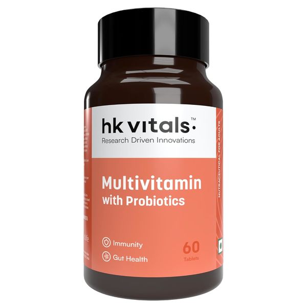 Buy HealthKart hk vitals Multivitamin with Probiotics (60 Tablets) | For Men and Women | Vitamin C, Vitamin B, Vitamin D, & Zinc, Supports Immunity and Gut Health on EMI
