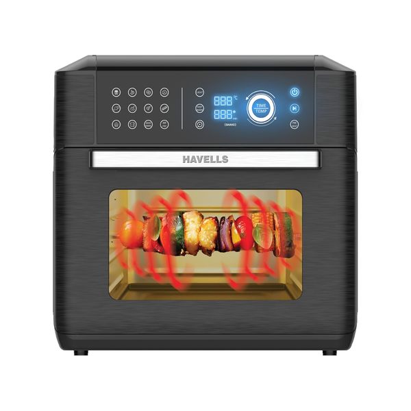 Buy Havells Air-Oven Avanza 1700W | 15L Family Capacity | 14 Pre-Set Functions | Sensor Touch Control | Non-Stick Coating | Auto Shut-Off & Cool-Touch Handle | 2 Years Manufacturer Warranty (Black) on EMI