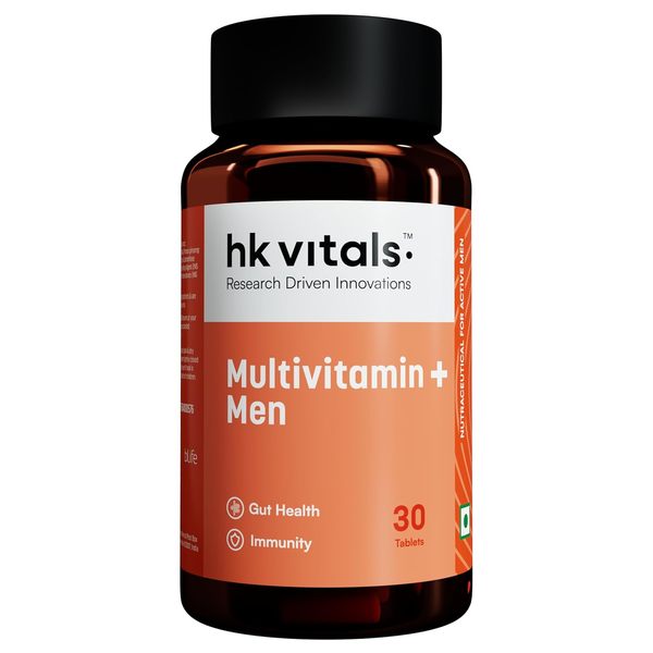 Buy Healthkart hk vitals Multivitamin Plus Men (30 Tablets) | Daily Multivitamin for Men | For Energy, Stamina, Immunity, Gut, Heart, Bone & Muscle Health on EMI