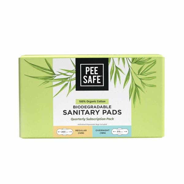 Buy Pee Safe Biodegradable Sanitary Pads - Subscription Pack (Pack of 32) on EMI