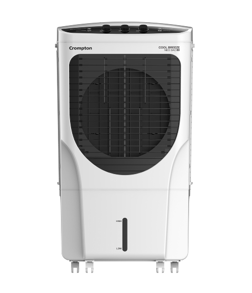 Buy Crompton Cool Breeze DAC Desert Air Cooler- 80L with Everlast Pump, 4-Way Air Deflection and Honeycomb Pads White & Black on EMI