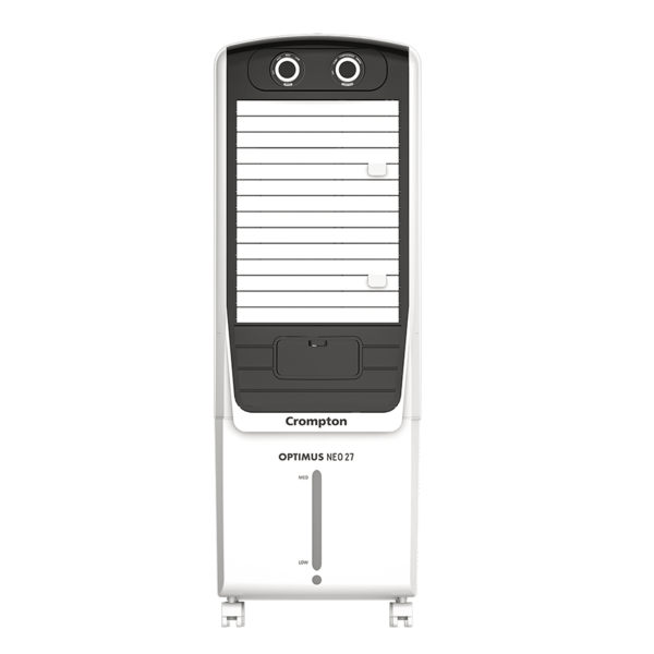 Buy Crompton Optimus Neo 27 Litres Tower Air Cooler for home | Easy Clean Ice Chamber | 4-Way Air Deflection | High Density Honeycomb Pads | Everlast Pump | Inverter Compatible on EMI