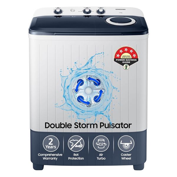 Buy Samsung 6.5 kg, 5 star, Semi-Automatic Washing Machine (WT65R2200LL/TL, Air Turbo Drying, LIGHT GRAY) on EMI