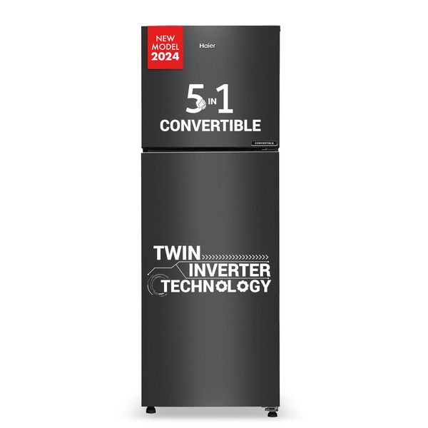 Buy Haier 240 L, 3 Star, 5 In 1 Convertible, Twin Inverter Technology, Frost Free Double Door Refrigerator (HEF-253GB-P, GE Black, 2024 Model) on EMI