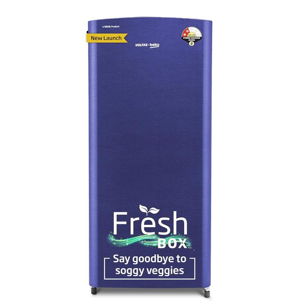 Buy Voltas Beko, A Tata Product 183 L 2 Star Direct Cool Single Door Refrigerator (2024 Model, RDC215D/S0XER0M0000GO, Hairline Blue, With Fresh Box Technology and Chiller Zone) on EMI