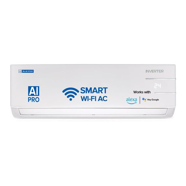 Buy Blue Star 1 Ton 3 Star, 60 Months Warranty, Wi-Fi Smart Inverter Split AC (Copper, Convertible 5 in 1 Cooling, Voice Command, Multi Sensors, Blue Fins, Self Diagnosis, 2024 Model, IE312YNUS, White) on EMI