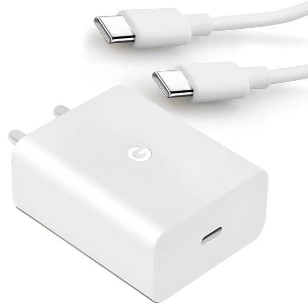 Buy Google 30W Charger with 1m Type C to C Cable for Pixel 9 pro XL/9 Pro/9 Pro Fold/9/8 Pro/8/8a/7 Pro/7/7a/6 Pro/Tablet, 30 w Fast Charging Adapter Smart Phone Rapidly Charger, White (Adapter with Cable) on EMI