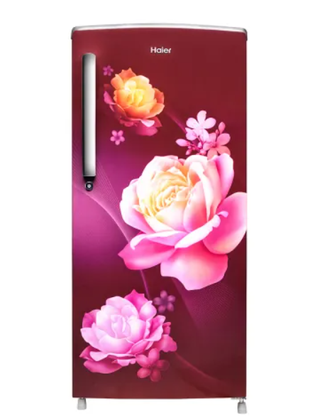 Buy Haier 185 L, 2 Star, Red Noisettes Finish Direct Cool Single Door Refrigerator on EMI