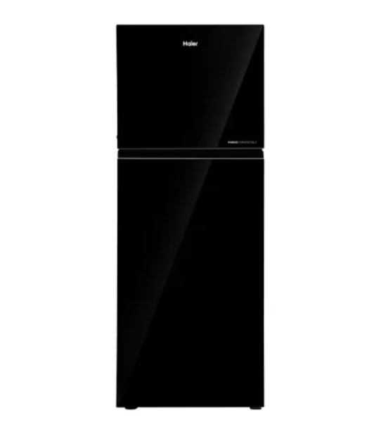 Buy Haier 268L, 2 Star, Black Glass Finish Top Mount Frost Free Refrigerator on EMI