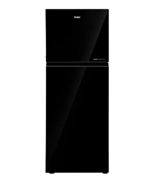 Buy Haier 328L, 2 Star, Black Glass Finish Top Mount Frost Free Refrigerator on EMI