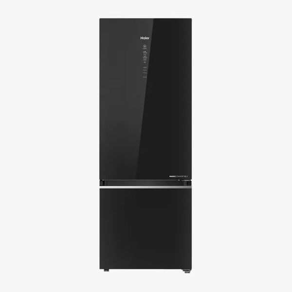 Buy Haier 355 Litres 3 Star Frost Free Double Door Bottom Mount Convertible Refrigerator with Triple Inverter Technology (HRB-4053PKG-P, Black Glass) on EMI