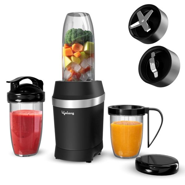 Buy Lifelong Nutri Blender for Smoothies and Juices 100% Copper Motor- 1000 Watt with Detachable Handle 3 jars Mixer Grinder, Electric Blender for Kitchen, Fruits & Vegatable, 6 Leaf Stainless Steel Blade on EMI