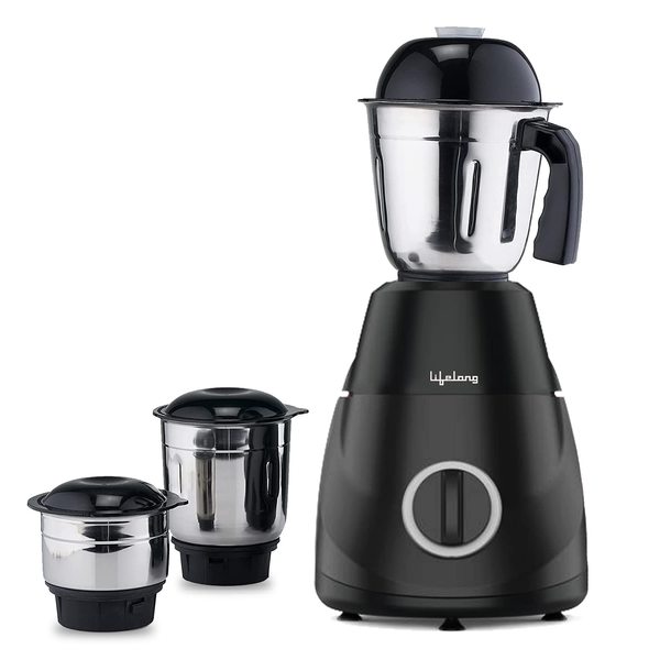 Buy Lifelong LLMG300 Power Pro LX 500-Watt Mixer Grinder with 3 Jars (Liquidizing, Grinding and Chutney Jar), Stainless Steel blades, 1 Year Warranty (Black) on EMI