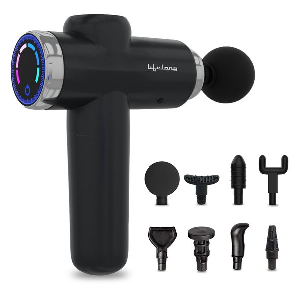 Buy Lifelong Gun Massager for Pain Relief - Touch Display-Percussion Massage Gun Machine for Full Body - Rechargeable Gun Massager with 20 Speed Setting for Muscle Massage of Back, Neck, Shoulder, Hand, Foot & Leg for Daily use on EMI