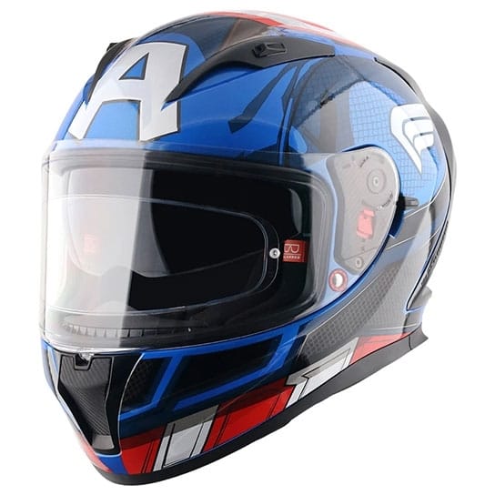 Buy Axor Street Marvel Captain America Gloss Helmet (White-Blue-Red) (Size - M) on EMI