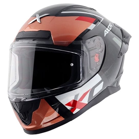 Buy Axor Saber X-Sport Gloss Helmet (Black-Orange) (Size - XL) on EMI