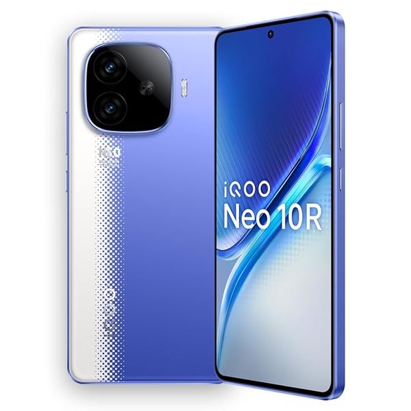 Buy iQOO Neo 10R 5G (Raging Blue, 8GB RAM, 128GB Storage) on EMI