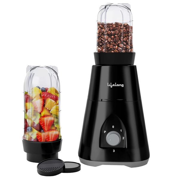 Buy Lifelong 350W Mixer Grinder | Powerful Motor| 2 Nutri Bullet Jars| Stainless Steel Blade| 3 Speed Settings with Pulse Function LLMG220 on EMI