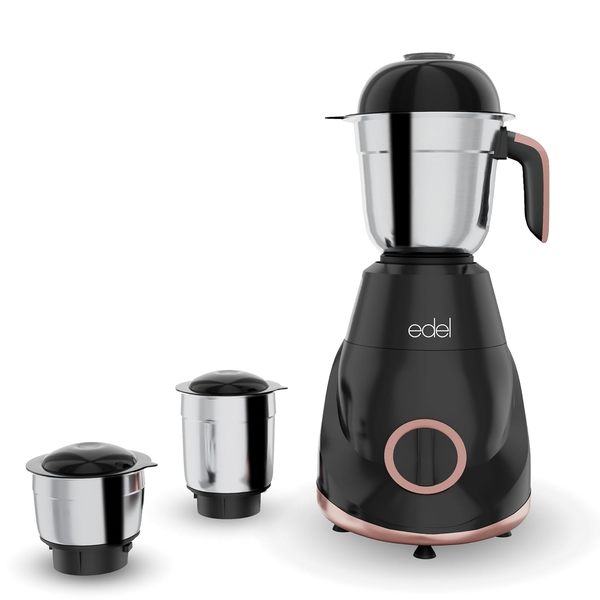 Buy Edel by Lifelong Premio 1.0 | Mixer Grinder 500 Watt | 3 Stainless Steel Multipurpose Jars with 3 Speed Control and Pulse function | Food grade Stainless Steel blades (Black) EDM300 on EMI