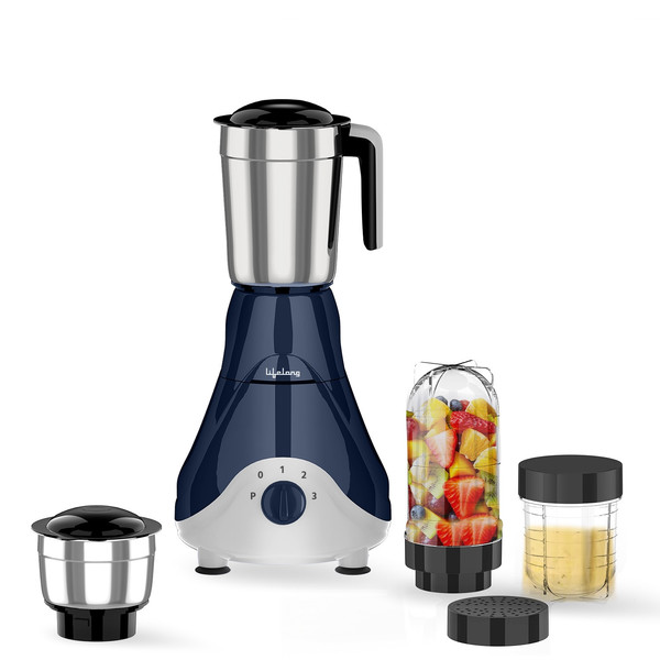 Buy Lifelong LLMG40 500 W Mixer Grinder(LLMG40) | 4 Jars | Blue on EMI