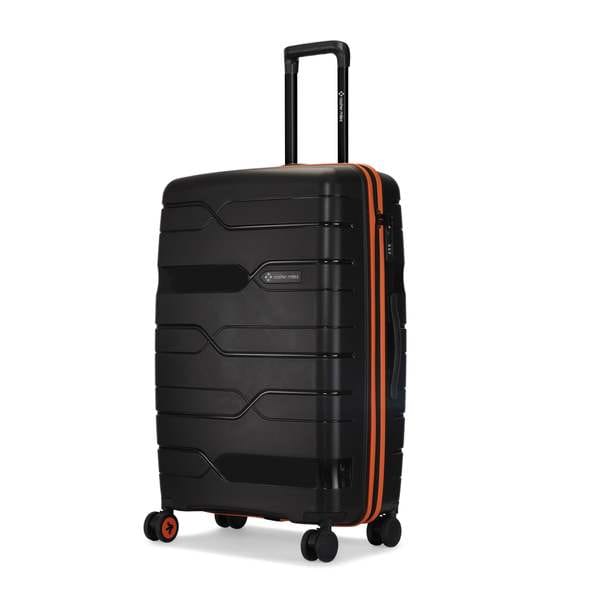 Buy Nasher Miles Cannes Hard Sided Polypropylene Check In Luggage Black Orange 28 Inch 75Cm Trolley Bag Suitcase on EMI