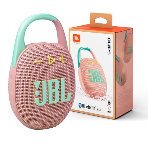 Buy JBL Clip 5 - Ultra-Portable, Waterproof & Dustproof Bluetooth Speaker, Big Pro Sound with Punchy bass, Integrated Carabiner, Up to 12 Hours of Play, Made in Part with Recycled Materials (Pink) on EMI