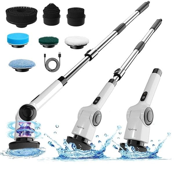 Buy Lifelong Electric Spin Mop, 90-Min Runtime, Type-C Charging, 3-Speed Modes, Adjustable Handle, LED Display, Cleaning Brush Included on EMI