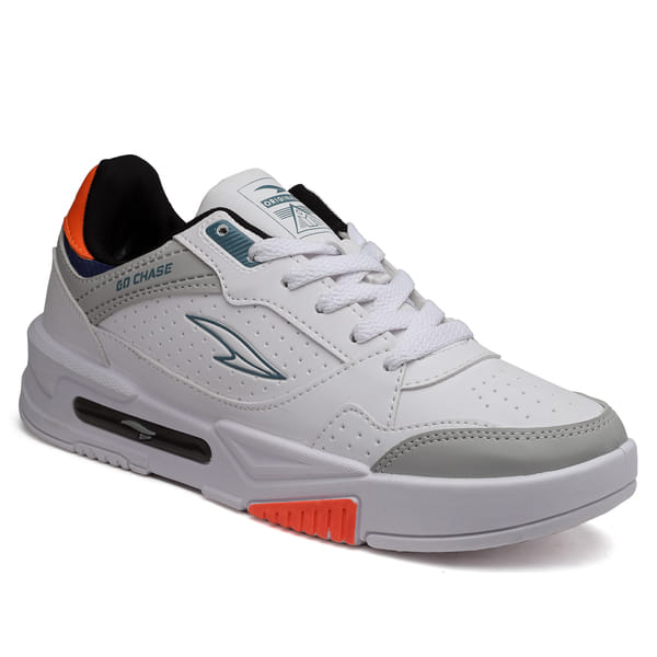 Buy Asian Men Casual Sneakers(White Grey Orange) on EMI