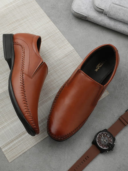 Buy Liberty Fortune HML-18E Tan Formal Non Lacing Mocassin Shoes for Mens on EMI