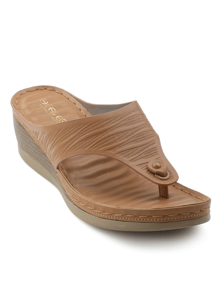 Buy Liberty Healers ZQ-FD-54 Tan Casual Wedge Heeled Sandal for Women on EMI
