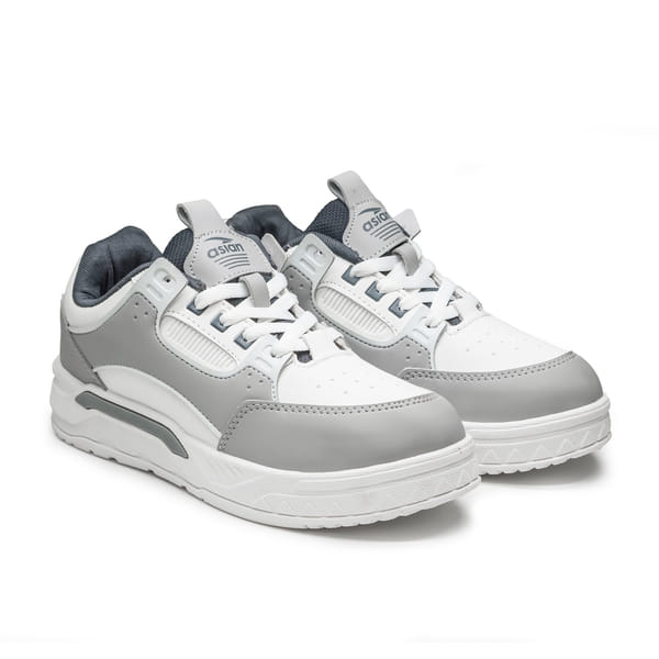 Buy Asian Men's Casual Shoes (White Lgrey Dgrey) on EMI