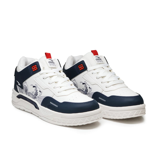 Buy Asian Men's Casual Shoes (White Navy) on EMI