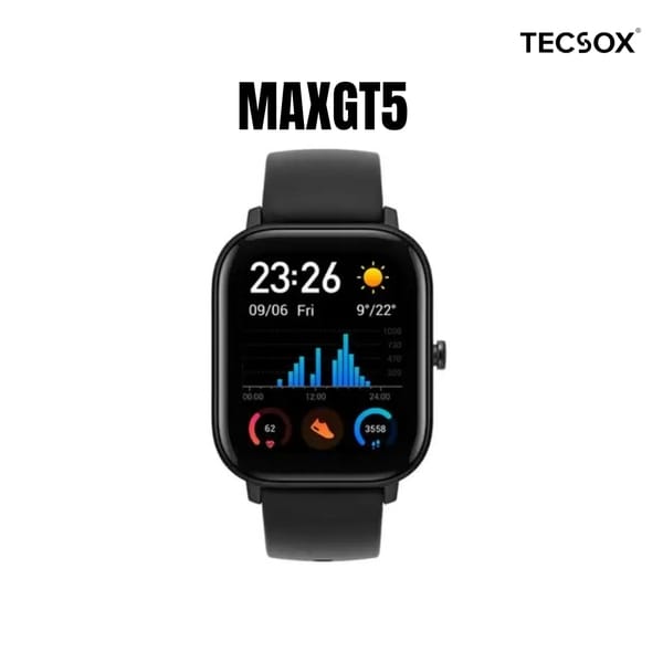 TecSox MAX GT5 Smartwatch 2.02 HD Display, Bluetooth Calling, Voice Assistant & Health Suite