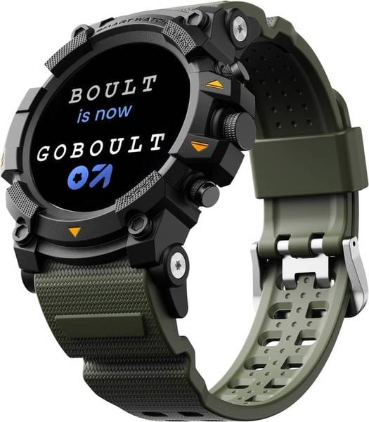Buy GOBOULT Thrux 1.39'' HD Screen, GPS Tracker, Working Crown Smartwatch (Green Strap) on EMI