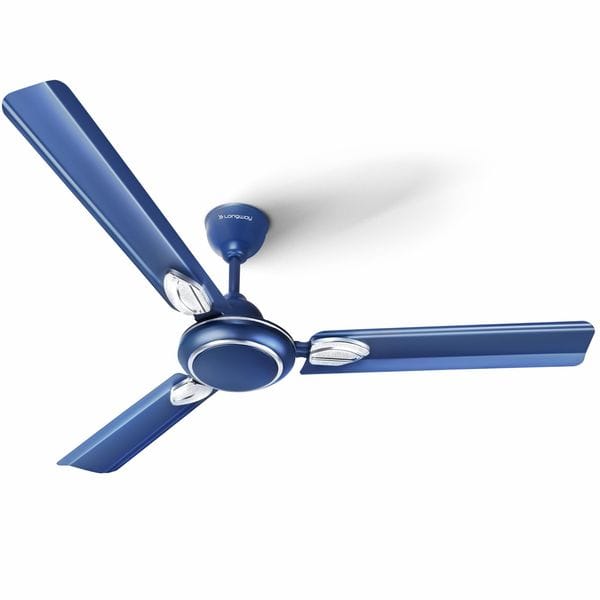 Buy Longway Kiger P1 1200 mm/48 inch Ultra High Speed 3 Blade Anti-Dust Decorative Star Rated Ceiling Fan (Silver Blue, Pack of 1) on EMI