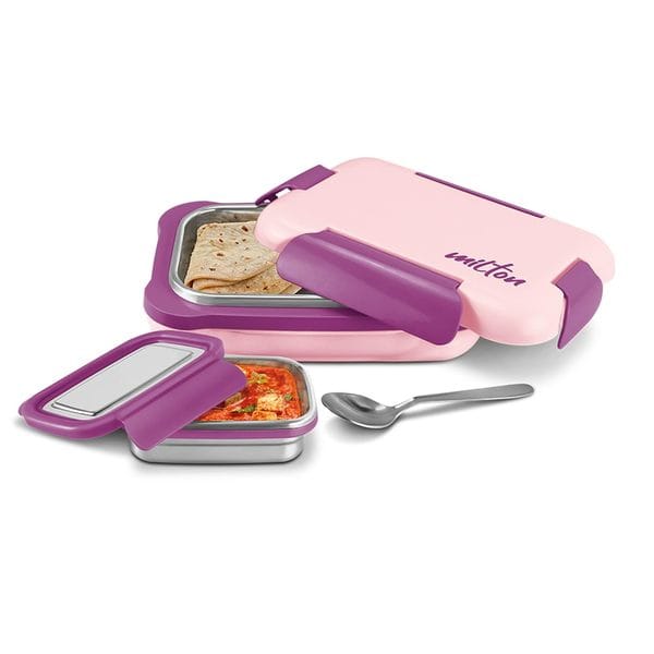 MILTON More Meal Large Steel Kids Lunch Box 770ml-Pink