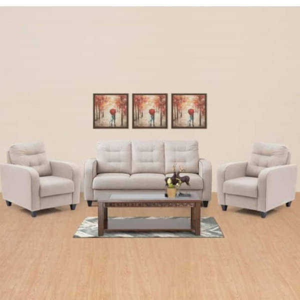 Buy Apkainterior Kim Modern Leather Sofa Set( 3+1+1) in Beige colour on EMI