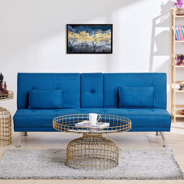 Buy Apkainterior Clovis Fabric 3-Seater Sofa Bed on EMI