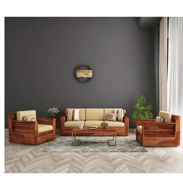 Buy ApkaInterior Porto Solid Sheesham Wood 5 Seater Sofa Set on EMI