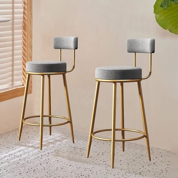 Buy ApkaInterior Anthrax Metal Bar Stool (seating Height - 32 Inch) Grey on EMI