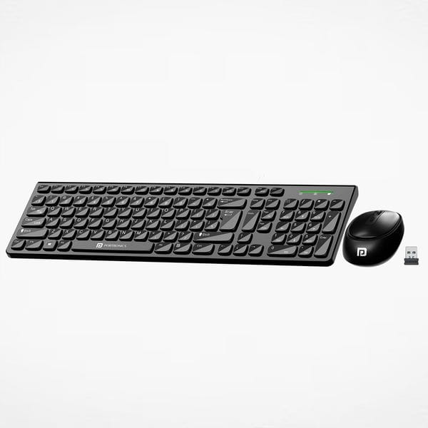 Buy Portronics Key7 Combo Wireless Keyboard & Mouse Set with 2.4GHz USB Receiver, Hi Optical Tracking 1200DPI, Soft Keys for Noiseless Typing, 12 Short Keys for PC/Mac/Laptop(Black) on EMI