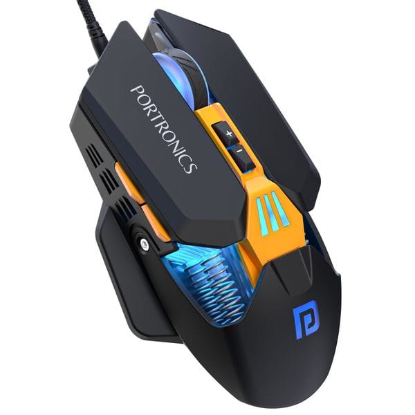 Buy Portronics Vader 2.0 Wired Gaming Mouse With 7 Programmable Button Control, Adjustable DPI Upto 7100 Gaming Grade, 10 Million Clicks, RGB LED Lights, Ultra-Responsive 7000fps,1.5M Cable (Black) on EMI