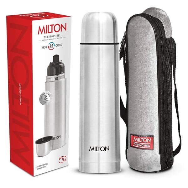 Buy Milton Flip Lid 750  THERMOSTEEL 750ml FLIP Water Bottle-Silver on EMI