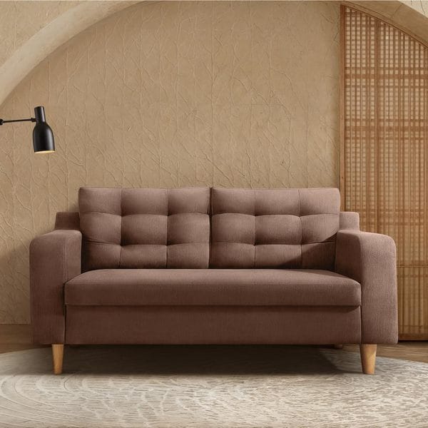 Buy Duroflex Ease Plus 2 Seater Sofa, Wooden Frame, Anti-Pilling Fabric, Termite Resistant – Cocoa Brown (80 x 129 x 87 cm) on EMI